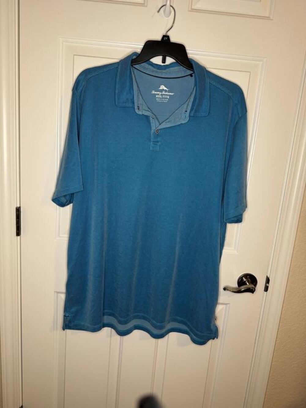 Tommy Bahama Men's Marlin Emblem Tencel Striped Polo Voyager Blue XXXL Big